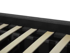 Beliani Parisanky Kangas Säilytystila Vaaleat Led-Valot Tummanharmaa 180 X 200 Cm Montpellier Outlet