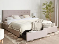 Beliani Parisanky Kangas Säilytystila Vaaleanharmaa 180 X 200 Cm La Rochelle Best