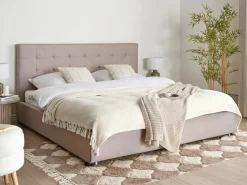 Beliani Parisanky Kangas Säilytystila Vaaleanharmaa 180 X 200 Cm La Rochelle Best