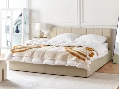 Beliani Parisanky Kangas Säilytystila Beige 180 X 200 Cm Dreux Clearance