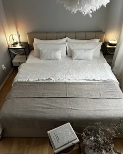 Beliani Parisanky Kangas Säilytystila Beige 180 X 200 Cm Dreux Clearance