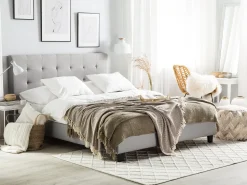 Beliani Parisanky Kangas Vaaleanharmaa 180 X 200 Cm La Rochelle Outlet