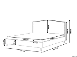 Beliani Parisanky Kangas Vaaleat Led-Valot Tummanharmaa 180 X 200 Cm Montpellier Sale
