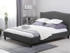 Beliani Parisanky Kangas Vaaleat Led-Valot Tummanharmaa 180 X 200 Cm Montpellier Sale