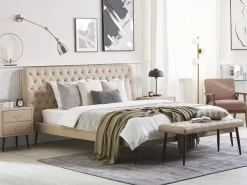 Beliani Parisanky Keinonahka Beige 180 X 200 Cm Essonne Flash Sale