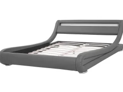 Beliani Parisanky Keinonahka Led-Valo Harmaa 180 X 200 Cm Avignon Hot