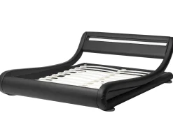 Beliani Parisanky Keinonahka Led-Valo Musta 180 X 200 Cm Avignon Best