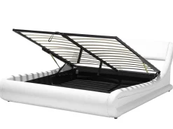 Beliani Parisanky Keinonahka Säilytystila Valkoinen 180 X 200 Cm Avignon Cheap