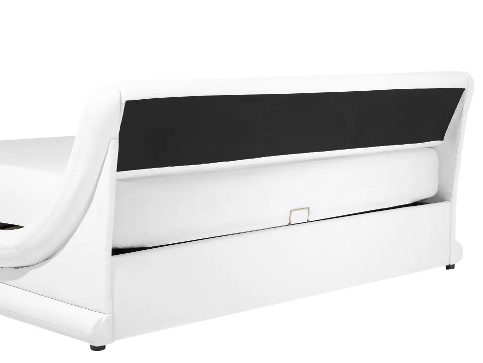 Beliani Parisanky Keinonahka Säilytystila Valkoinen 180 X 200 Cm Avignon Cheap