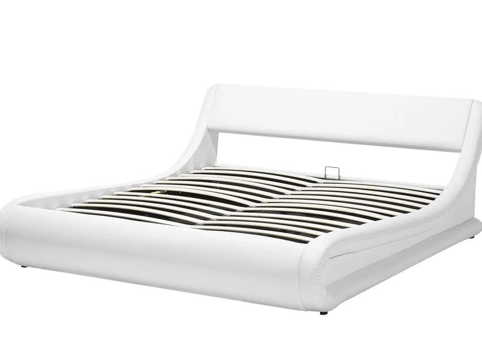 Beliani Parisanky Keinonahka Säilytystila Valkoinen 180 X 200 Cm Avignon Cheap