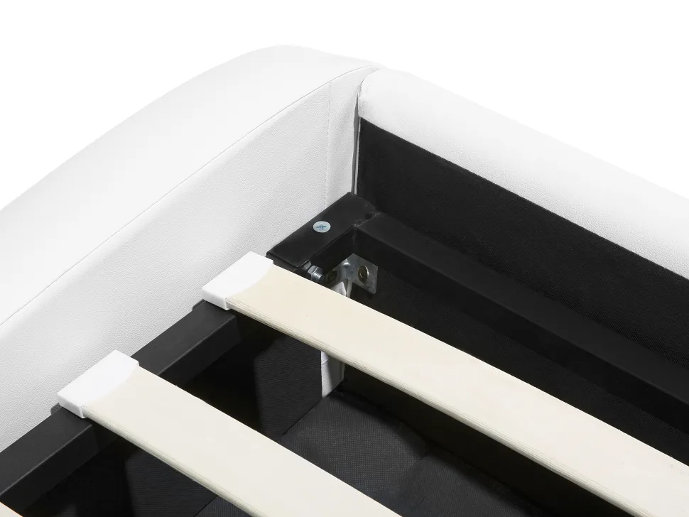 Beliani Parisanky Keinonahka Säilytystila Valkoinen 180 X 200 Cm Avignon Cheap