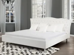 Beliani Parisanky Keinonahka Säilytystila Valkoinen 180 X 200 Cm Metz Best