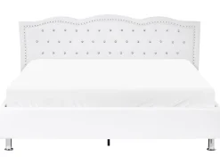 Beliani Parisanky Keinonahka Säilytystila Valkoinen 180 X 200 Cm Metz Best