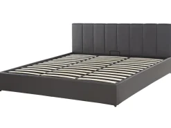 Beliani Parisanky Keinonahka Säilytystila Tummanharmaa 180 X 200 Cm Dreux Discount