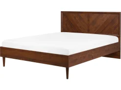 Beliani Parisanky Led-Valot Tumma Puu 160 X 200 Cm Mialet Store