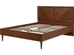 Beliani Parisanky Led-Valot Tumma Puu 160 X 200 Cm Mialet Store