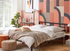 Beliani Parisanky Metalli Musta 180 X 200 Cm Cusset Cheap