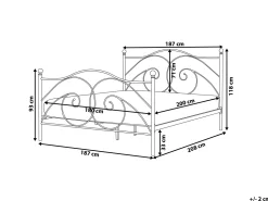 Beliani Parisanky Metalli Valkoinen 180 X 200 Cm Dinard New