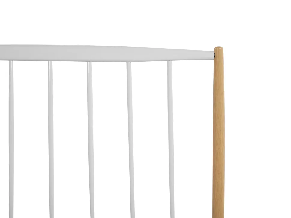 Beliani Parisanky Metalli Valkoinen/Vaalea Puu 180 X 200 Cm Maurs Sale