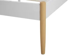 Beliani Parisanky Metalli Valkoinen/Vaalea Puu 180 X 200 Cm Maurs Sale