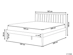 Beliani Parisanky Metalli Valkoinen/Vaalea Puu 180 X 200 Cm Maurs Sale