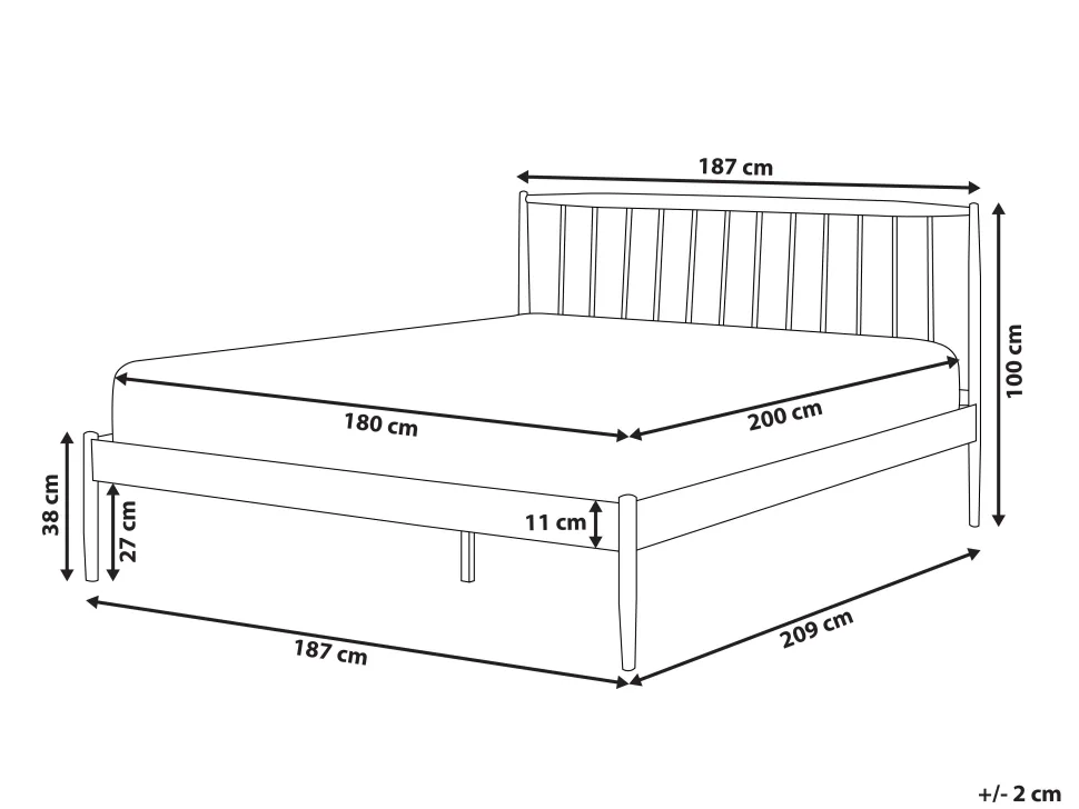 Beliani Parisanky Metalli Valkoinen/Vaalea Puu 180 X 200 Cm Maurs Sale