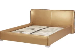 Beliani Parisanky Nahka Led-Valot Kulta 180 X 200 Cm Paris Fashion