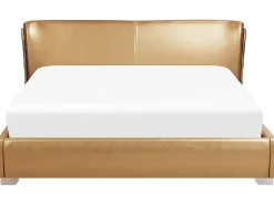 Beliani Parisanky Nahka Led-Valot Kulta 180 X 200 Cm Paris Fashion