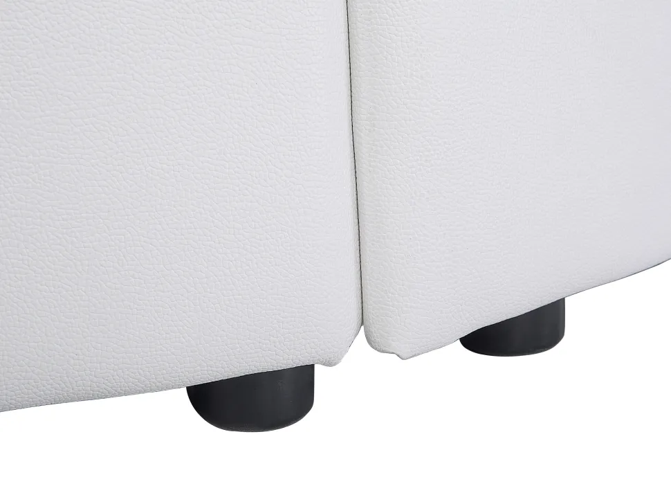 Beliani Parisanky Nahka Pyorea Valkoinen 180 X 200 Cm Laval Outlet