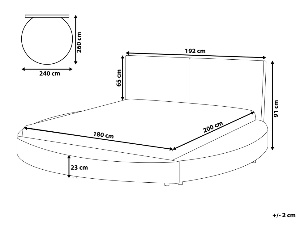 Beliani Parisanky Nahka Pyorea Valkoinen 180 X 200 Cm Laval Outlet