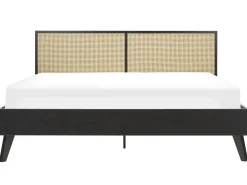 Beliani Parisanky Rottinki Musta 180 X 200 Cm Monpazier Flash Sale