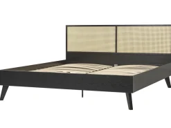 Beliani Parisanky Rottinki Musta 180 X 200 Cm Monpazier Flash Sale