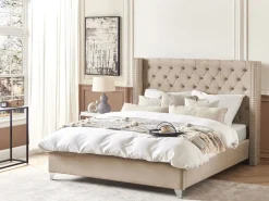 Beliani Parisanky Sametti Beige 180 X 200 Cm Lubbon Hot