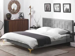 Beliani Parisanky Sametti Harmaa 180 X 200 Cm Limoux Clearance