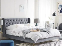 Beliani Parisanky Sametti Harmaa 180 X 200 Cm Forbach Best