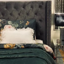 Beliani Parisanky Sametti Harmaa 180 X 200 Cm Lubbon Store