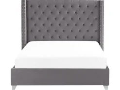 Beliani Parisanky Sametti Harmaa 180 X 200 Cm Lubbon Store