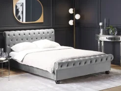 Beliani Parisanky Sametti Harmaa 180 X 200 Cm Avallon Best Sale