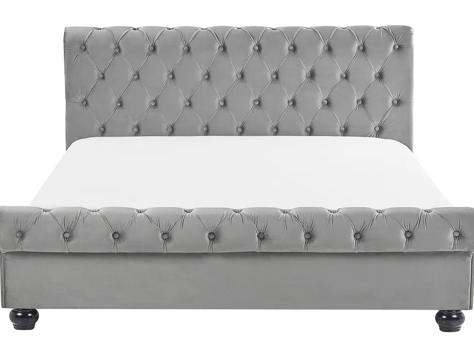 Beliani Parisanky Sametti Harmaa 180 X 200 Cm Avallon Best Sale