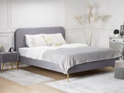 Beliani Parisanky Sametti Harmaa 180 X 200 Cm Flayat Clearance