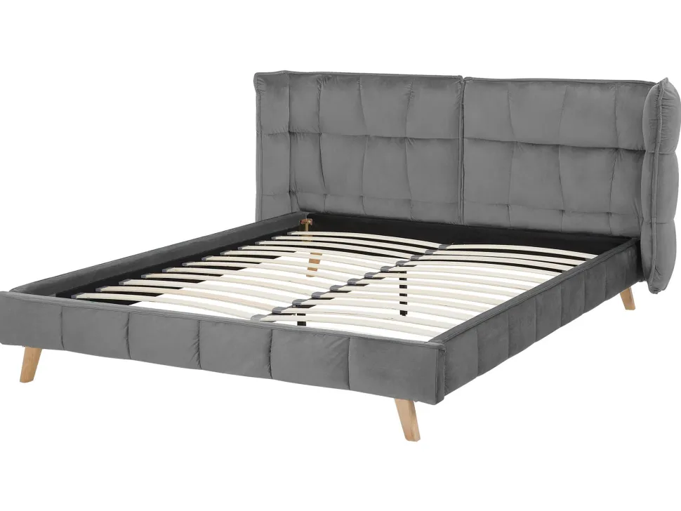 Beliani Parisanky Sametti Harmaa 160 X 200 Cm Senlis Flash Sale