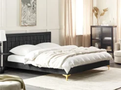 Beliani Parisanky Sametti Musta 180 X 200 Cm Limoux Online