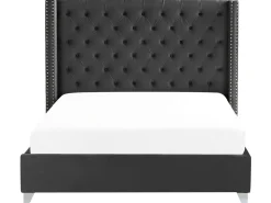 Beliani Parisanky Sametti Musta 180 X 200 Cm Lubbon Fashion