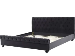 Beliani Parisanky Sametti Musta 180 X 200 Cm Avallon Discount