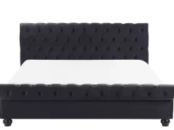 Beliani Parisanky Sametti Musta 180 X 200 Cm Avallon Discount