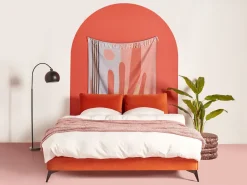 Beliani Parisanky Sametti Oranssi 160 X 200 Cm Melle Flash Sale