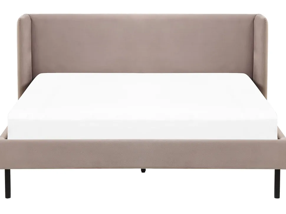 Beliani Parisanky Sametti Ruskeanharmaa 160 X 200 Cm Arette Flash Sale