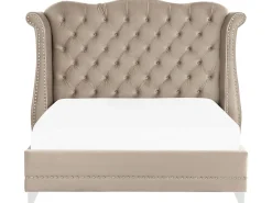 Beliani Parisanky Sametti Ruskeanharmaa 180 X 200 Cm Ayette Cheap