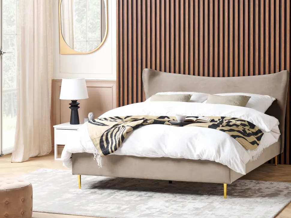 Beliani Parisanky Sametti Ruskeanharmaa 180 X 200 Cm Chaleix Best