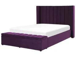 Beliani Parisanky Sametti Säilytystila Purppura 140 X 200 Cm Noyers Flash Sale